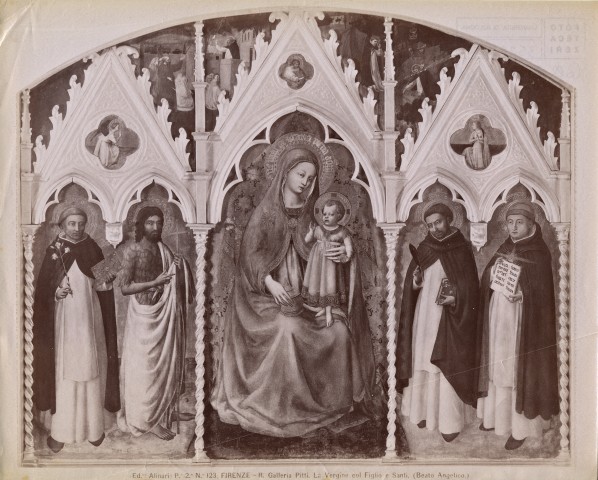 Alinari, Fratelli — Firenze - R. Galleria Pitti. La Vergine col Figlio e Santi (Beato Angelico) — insieme